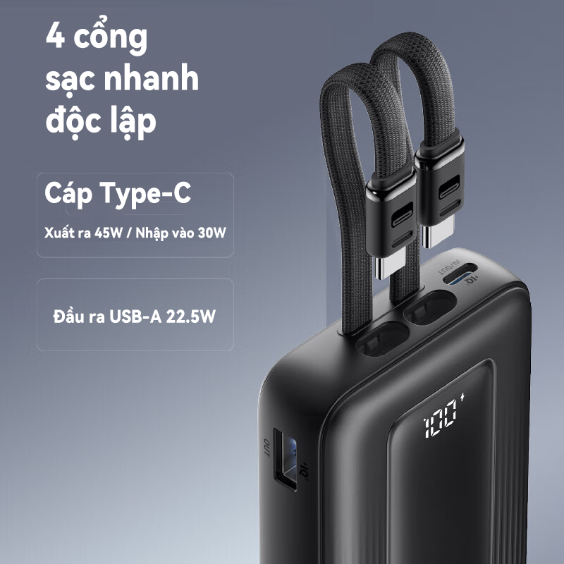 【Chứng nhận CCC】Sạc dự phòng Anker Zolo 20,000mAh 45W cung cấp sạc công suất cao, siêu nhanh và bao gồm hai cáp Type-C | BigBuy360 - bigbuy360.vn