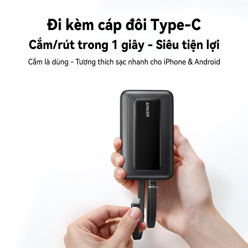 【Chứng nhận CCC】Sạc dự phòng Anker Zolo 20,000mAh 45W cung cấp sạc công suất cao, siêu nhanh và bao gồm hai cáp Type-C | BigBuy360 - bigbuy360.vn