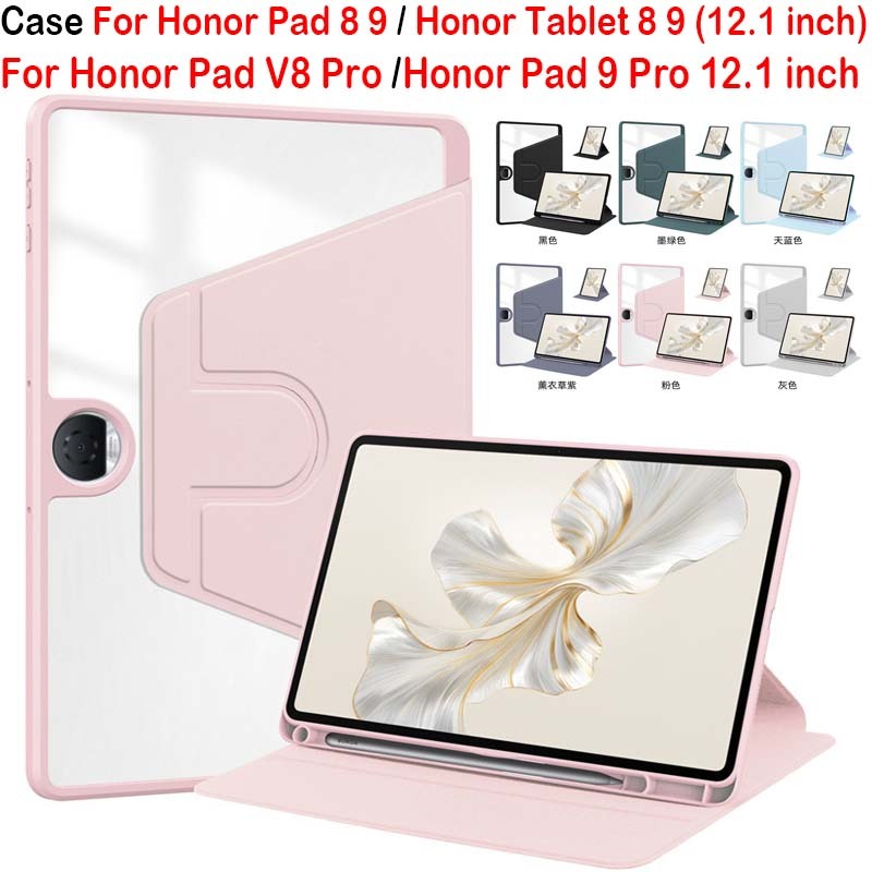 Dành cho Honor Pad 8 9 / Honor Tablet 8 9 (12,1 inch) Vỏ máy tính bảng xoay 360 Acrylic trong suốt t