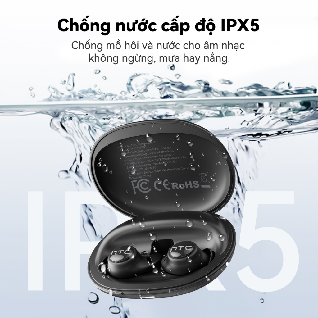 HTC NE76 Tai Nghe Phiên Dịch Al Tai nghe không dây dịch thời gian thực thông minh Bluetooth 6.0 có  Tai nghe kinh doanh có Mic chống nước IPX5 SLEEP ASMR | BigBuy360 - bigbuy360.vn