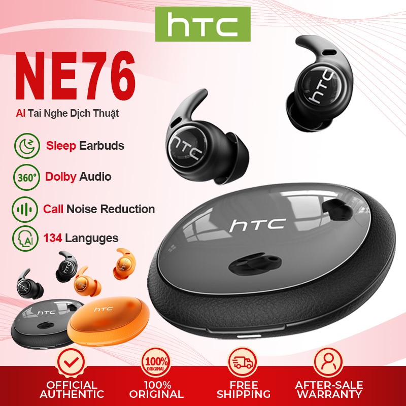 HTC NE76 Vi mô Tai nghe ngủ Người ngủ nghiêng ANC Khử tiếng ồn Tai nghe Bluetooth 360° ACS Âm thanh Dolby Tai nghe không dây AI dịch thuật | BigBuy360 - bigbuy360.vn