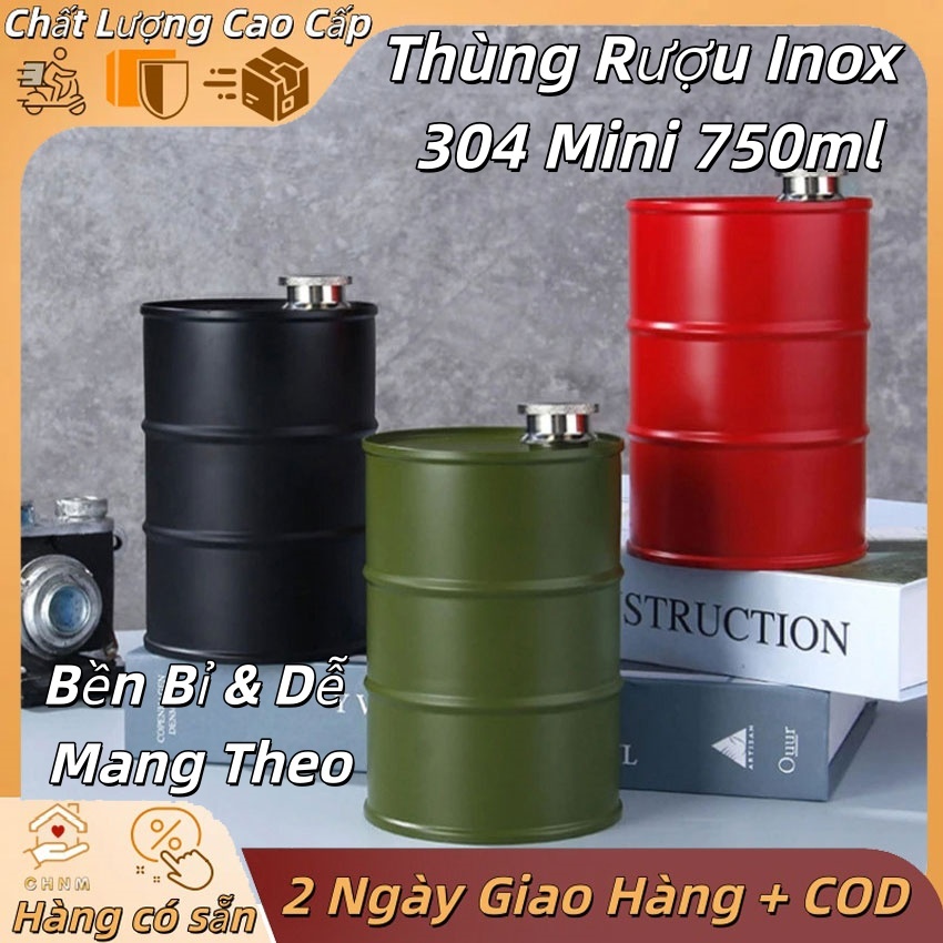 [Giao hàng địa phương + COD] Trống dầu Vodka 25oz Whisky Flagon Thùng dầu Vodka Bình Whisky Di động 