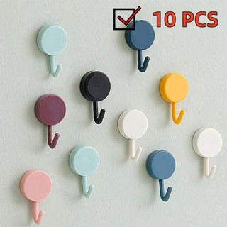【10PCS】Móc Nhựa Tròn Dán Tường Treo Đồ Vật - Móc Gắn Tường Trang Trí Decor Nhà Cửa Nhiều Màu Sắc