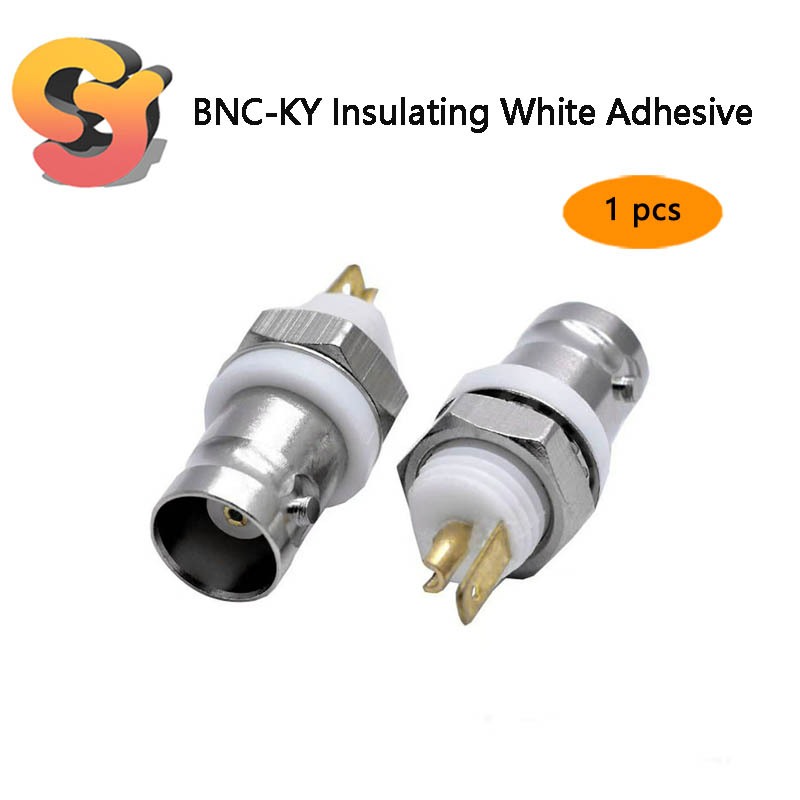 [Cung cấp hàng có sẵn] 1 PC BNC-KY 50 ohm Keo trắng cách nhiệt BNC Ổ cắm bnc Bảng hàn đầu nữ bnc Đầu