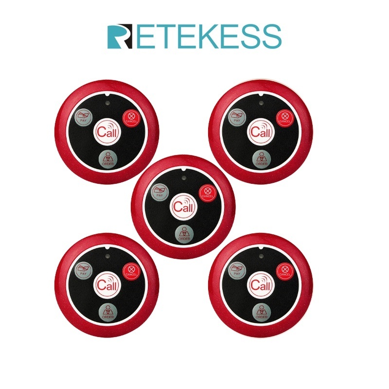 Nút nhấn không dây Retekess T117 cho nút gọi dịch vụ cho bệnh viện chăm sóc sức khỏe nhà hàng (tiếng