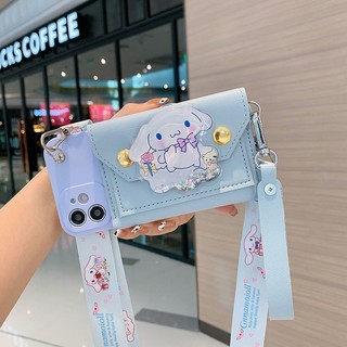 Ốp Lưng Cho iPhone 17 Air 17e 16e 15 14 11 Pro Max 13 12 mini 8 7 6S Plus XR XS Phim Hoạt Hình cát lún Stellalou Cinnamoroll Ví đựng tiền xu dây chéo điện thoại di động