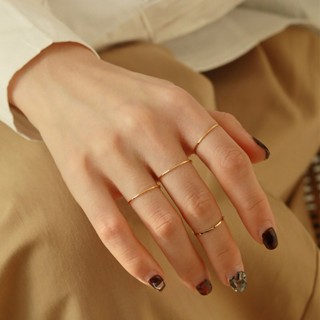 mùa hè Nhẫn thép titan thiết kế kiểu dáng đơn giản sang trọng MAYEBE LAVEND