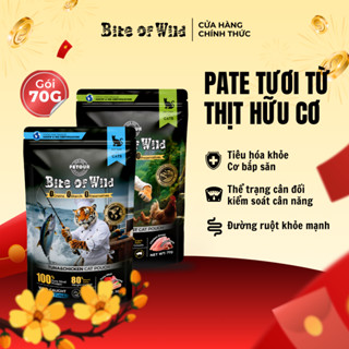 Pate Cao Cấp Bite of Wild Gói 70G Công Thức Cá Ngừ, Ức Gà, Phát Triển Cơ Bắp Và Sức Khỏe Tổng Thể