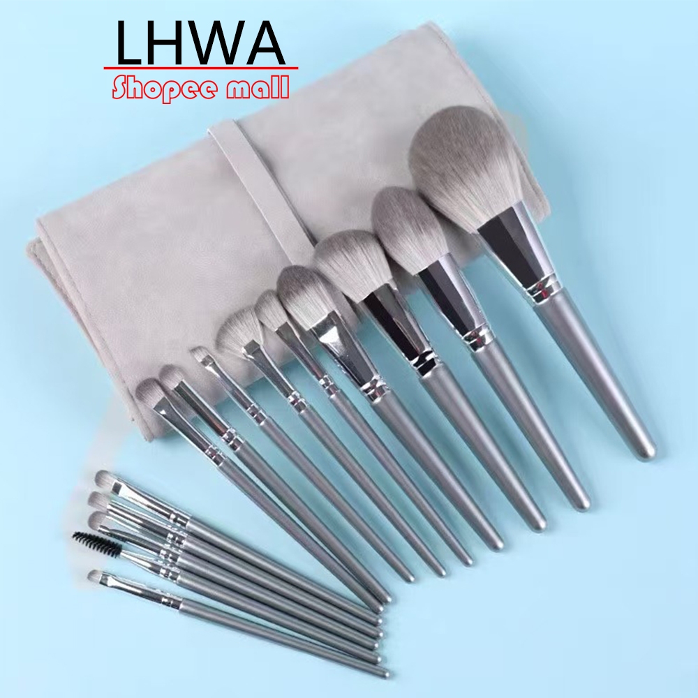 【Cọ Size Lớn】Túi Đựng Cọ Trang Điểm LHWA Dành Cho Bộ 14 Cọ Trang Điểm Cọ Phấn Phủ Bạc Cọ Phấn Mắt