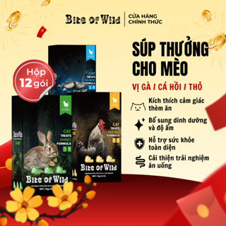 Súp Thưởng Cho Mèo Bite Of Wild Combo 6, 12, 25 Gói Không Gelatin, Ít Béo, Dùng Cho Mèo Mọi Lứa Tuổi