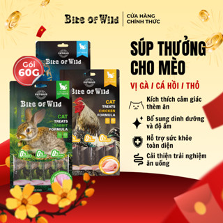 Súp thưởng cho mèo Bite Of Wild gói 60g (4 thanh 15g) hương vị gà và cá hồi