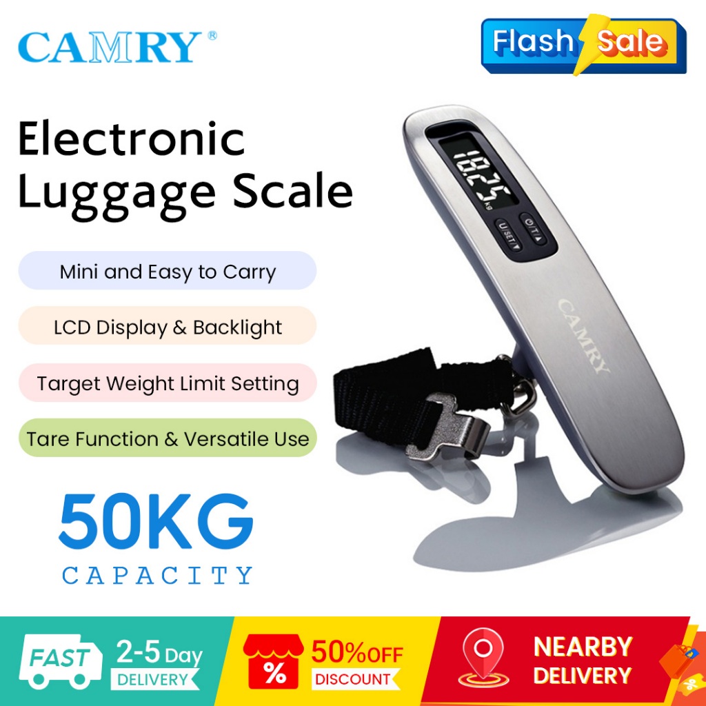 Camry 50kg/50g Cân điện tử EL910H Luggage scale Cân mini Cân hành lý điện tử xách tay điện tử vali t