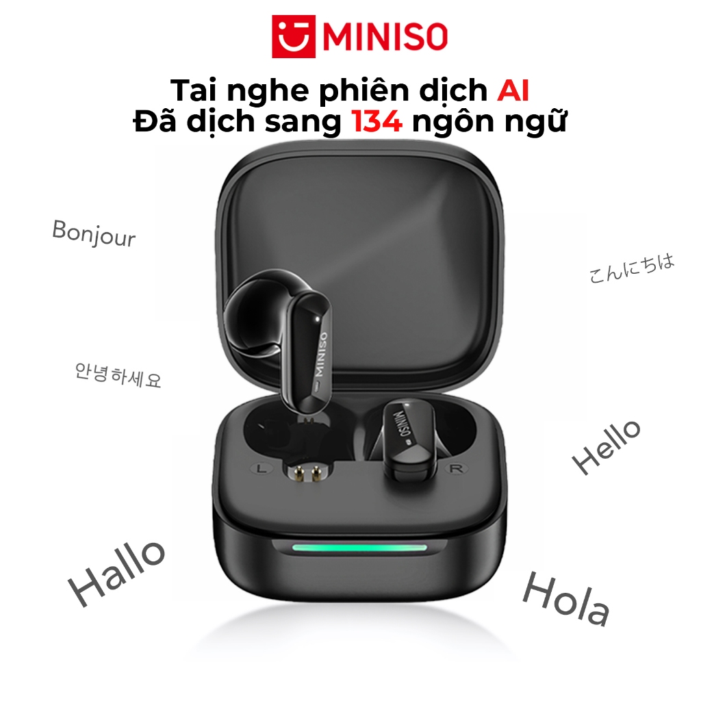 MINISO MS119 Tai nghe dịch thuật AI Tai nghe Bluetooth 6.0 Hỗ trợ dịch thuật 134 ngôn ngữ Tai nghe thể thao Khử tiếng ồn Âm thanh nổi Hi-Fi Âm thanh ASMR Chống nước IPX5 | BigBuy360 - bigbuy360.vn