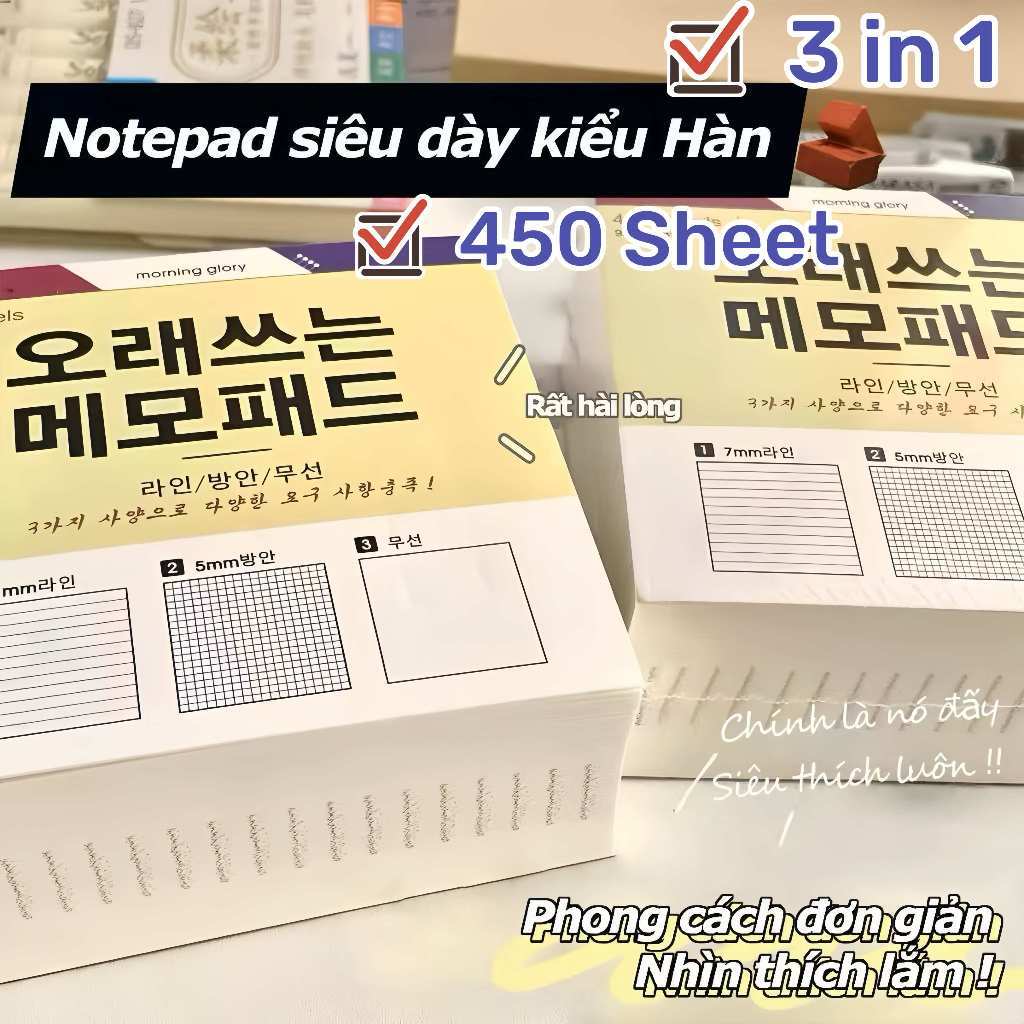 Letit | Giấy ghi chú dán Hàn Quốc giấy ghi chú dán ngang/vuông/màu trơn ba trong một tiện lợi đánh dấu Hàn Quốc