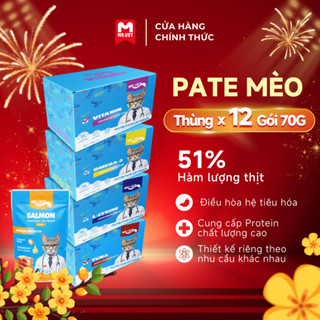 Pate Dinh Dưỡng Mrvet Hộp 12 Gói 70G Hỗ Trợ Tim Mạch, Tiêu Hóa, Xương Khớp, Chăm Sóc Da Lông Và Tăng Đề Kháng