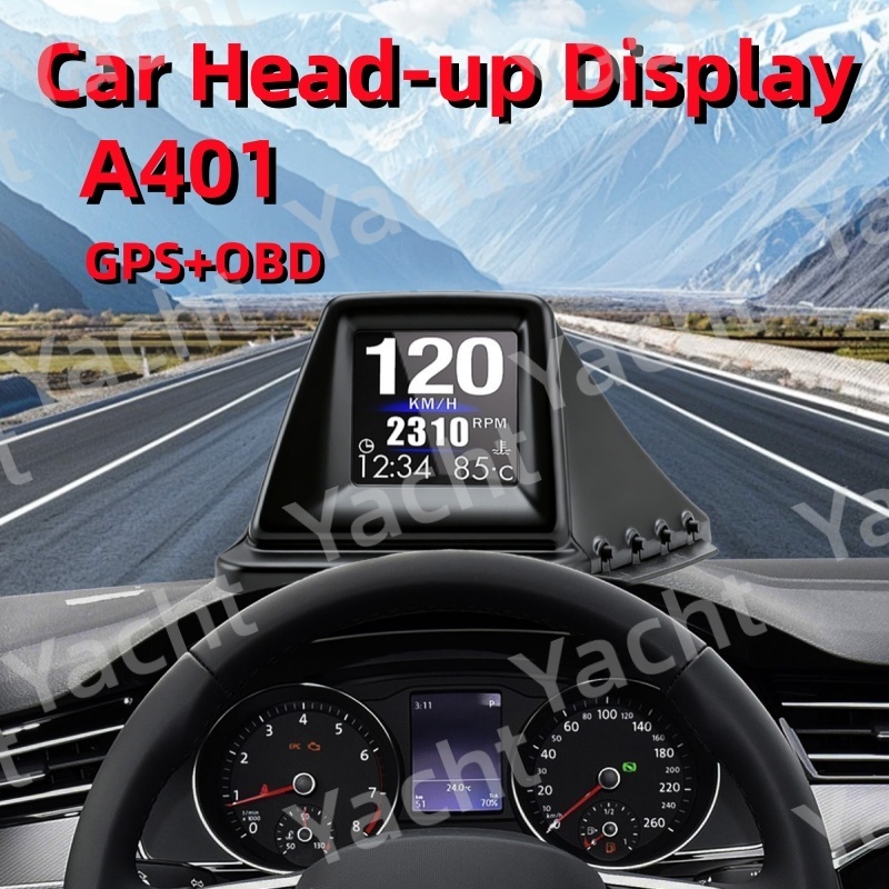 Màn hình hiển thị HUD trên ô tô A401, Màn hình HUD OBD2, với Hệ thống kép OBDII G-PS Đồng hồ tốc độ 
