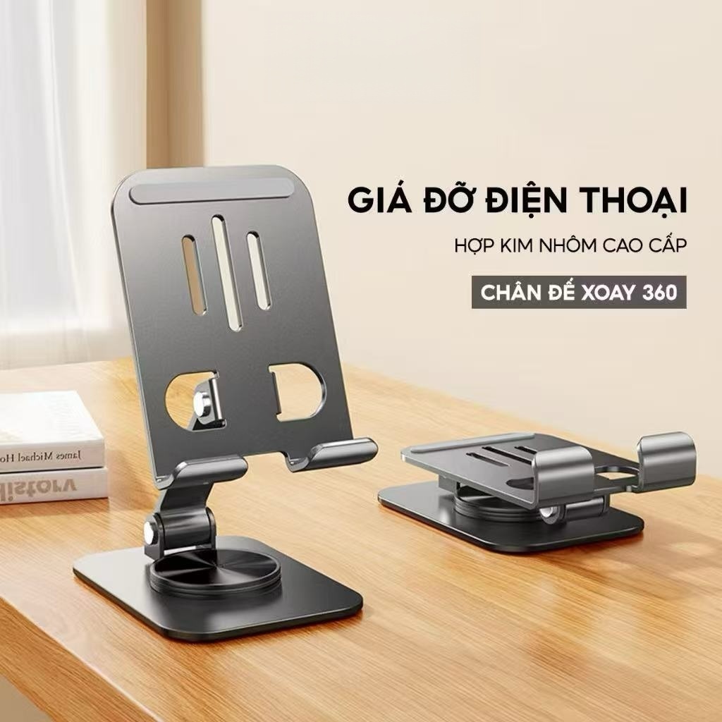 Giá Đỡ Điện Thoại Xoay 360 độ K61, Lót Chống Trượt, Hợp Kim Chắc Chắn, Nhỏ Gọn, Tiện Lợi