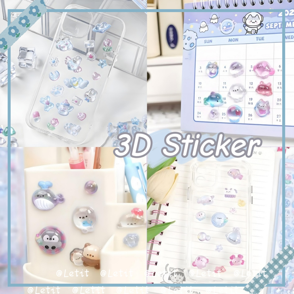 Fizzbuzz | Diy 3D Glow-in-the-Dark Dán Hoạt Hình Dễ Thương Nhãn Dán Tài Khoản Tay Sáng Tạo