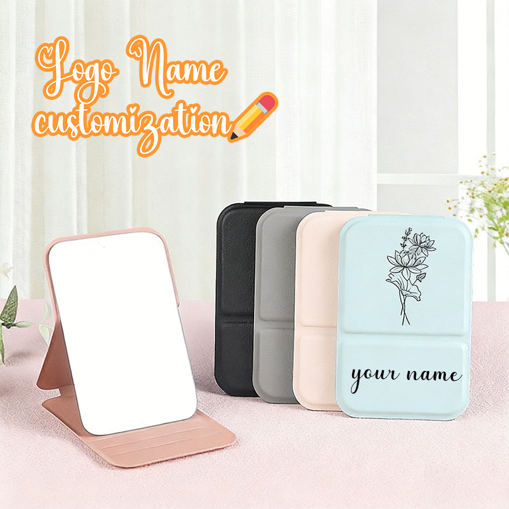 Free Customization of Foldable Makeup Mirrors Birthday Flowers Suitable for Bridesmaids Girls Cosmet