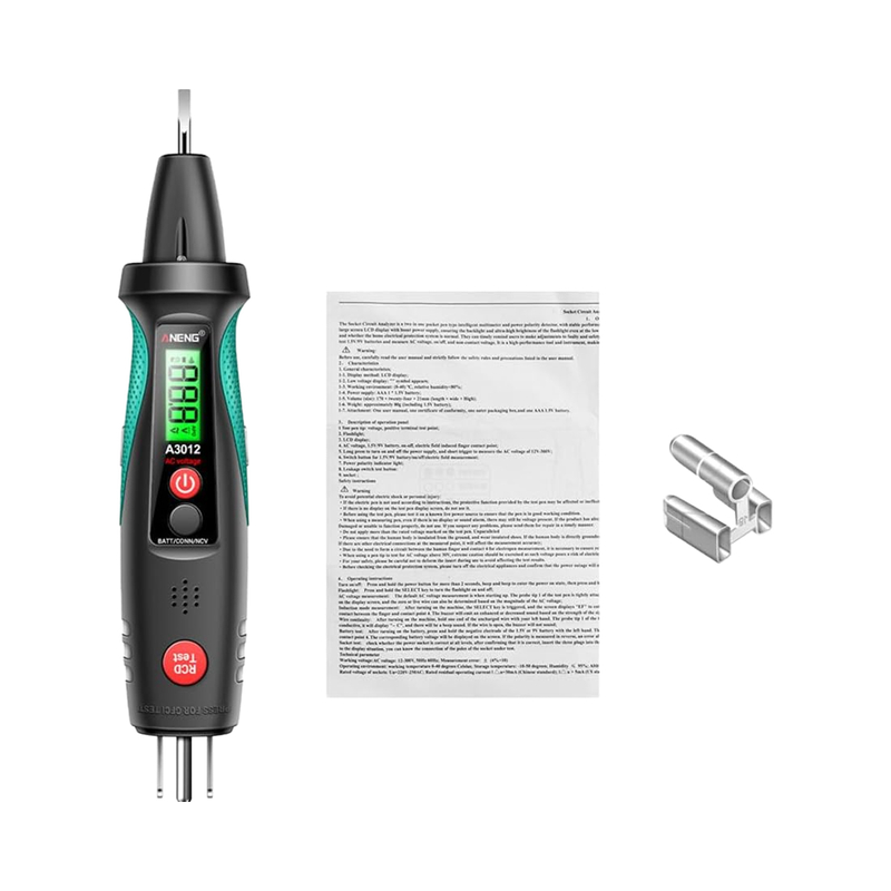 A3012 US Plug Máy phân tích mạch ổ cắm đa chức năng Máy kiểm tra điện áp AC / DC có độ chính xác cao