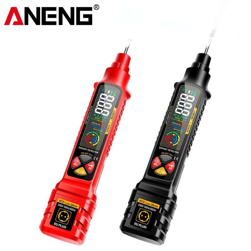 Máy phân tích ngắt mạch ANENG VD808 phích cắm US / EU Bộ kiểm tra phân cực điện áp Máy kiểm tra bút 