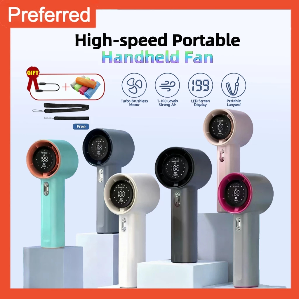 ⚡GOOJODO⚡ Quạt mini không dây tốc độ cao 8000 mAh, quạt cầm tay sạc điện, quạt turbo mạnh mẽ GS001