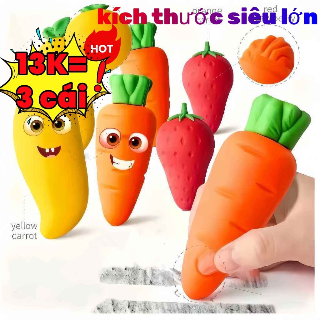 [Combo 3]Dễ Thương Sáng Tạo Big Mac Fruit Hoạt Hình Tẩy Cho Trẻ Em Học Sinh Tiểu Học Tẩy Lớn Văn Phòng Phẩm