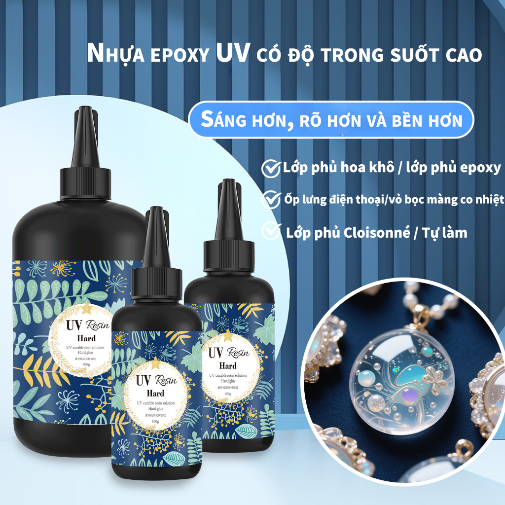 200g Keo UV Nhựa Cứng, Keo UV Không Mùi, Keo Epoxy Trong Suốt, Epoxy Trong Suốt, Keo Nhựa Siêu Trong