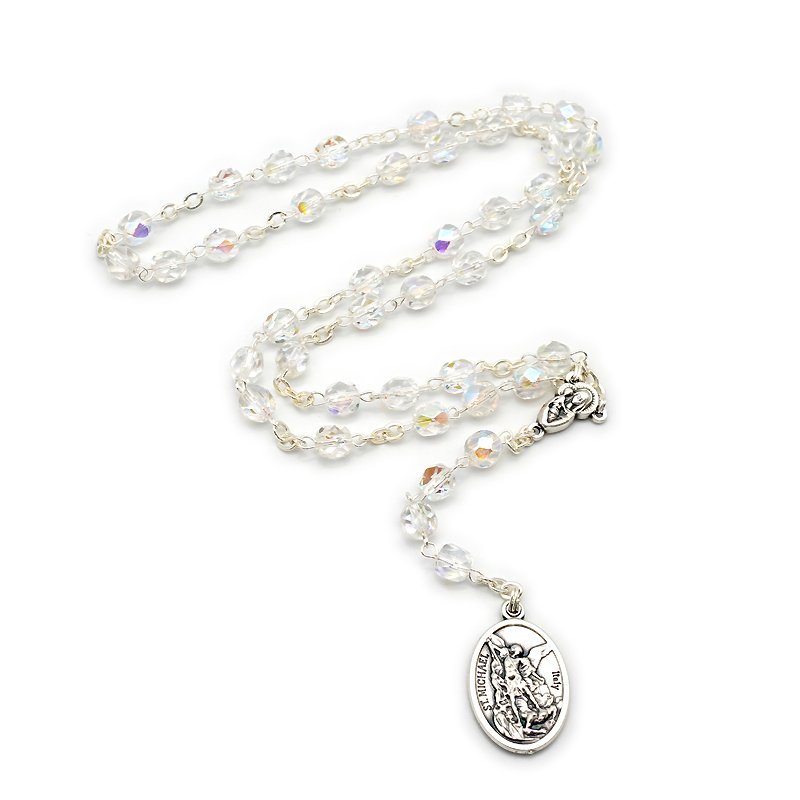 Crystal Angel Rosary-Italy Handmade-Saint Meadow Angel