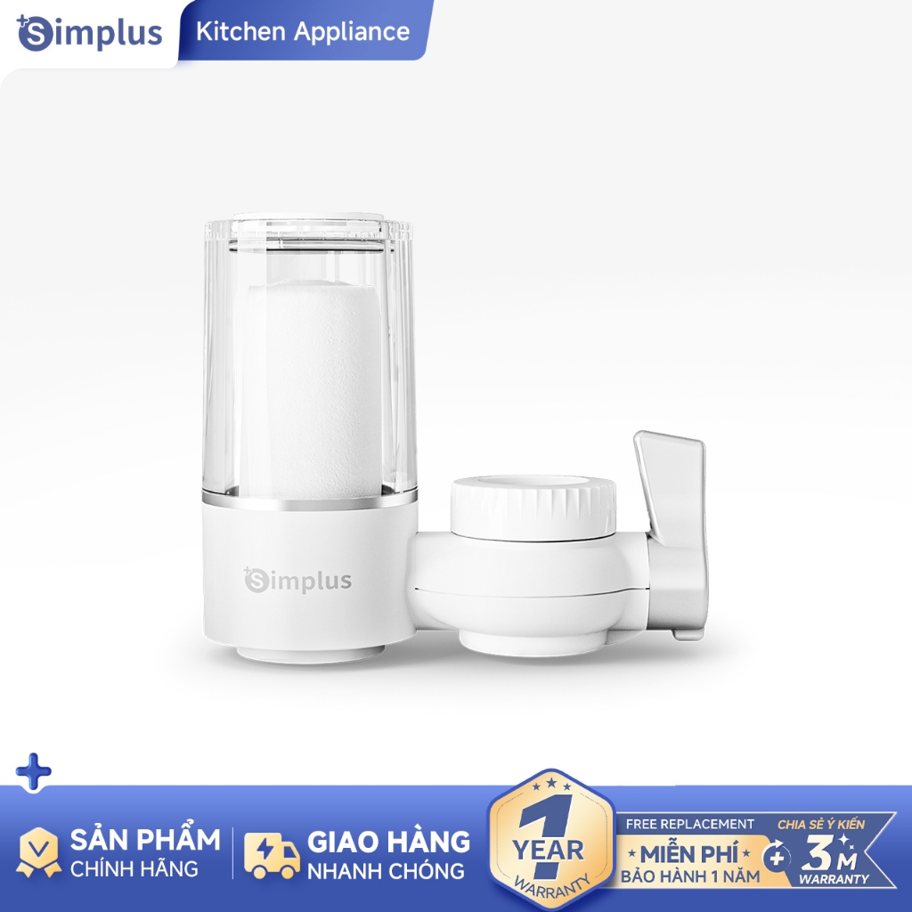 Simplus Máy lọc nước tại vòi, 7 tầng lọc, lõi lọc gốm sứ dễ dàng vệ sinh, dùng cho nhà bếp và nhà vệ sinh JSQH005