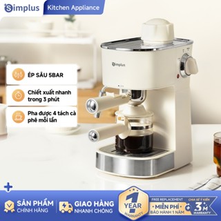 Simplus Máy pha cà phê  máy pha cà phê Ý nhỏ gọn bán tự động  áp suất 5 Bar  tay cầm 51mm   giữ nhiệt ổn định  tạo bọt sữa bằng hơi  thao tác đơn giản  bình nước 240ml  pha được latte và cappuccino KFJH021