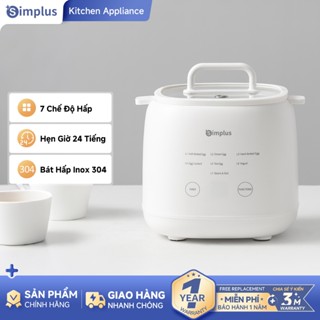 Simplus Nồi Hấp Trứng Nồi Hấp Đa Năng 7 Chế Độ Hẹn Giờ 24 Tiếng Điều Khiển Cảm Ứng Hấp Trứng Làm Sữa Chua DZEG006