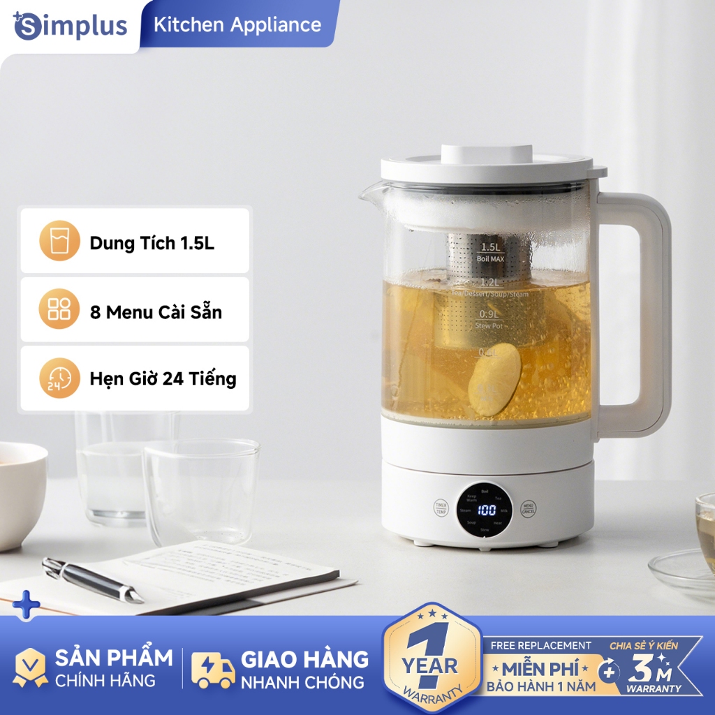 Simplus Bộ ấm điện Simplus 1.5L