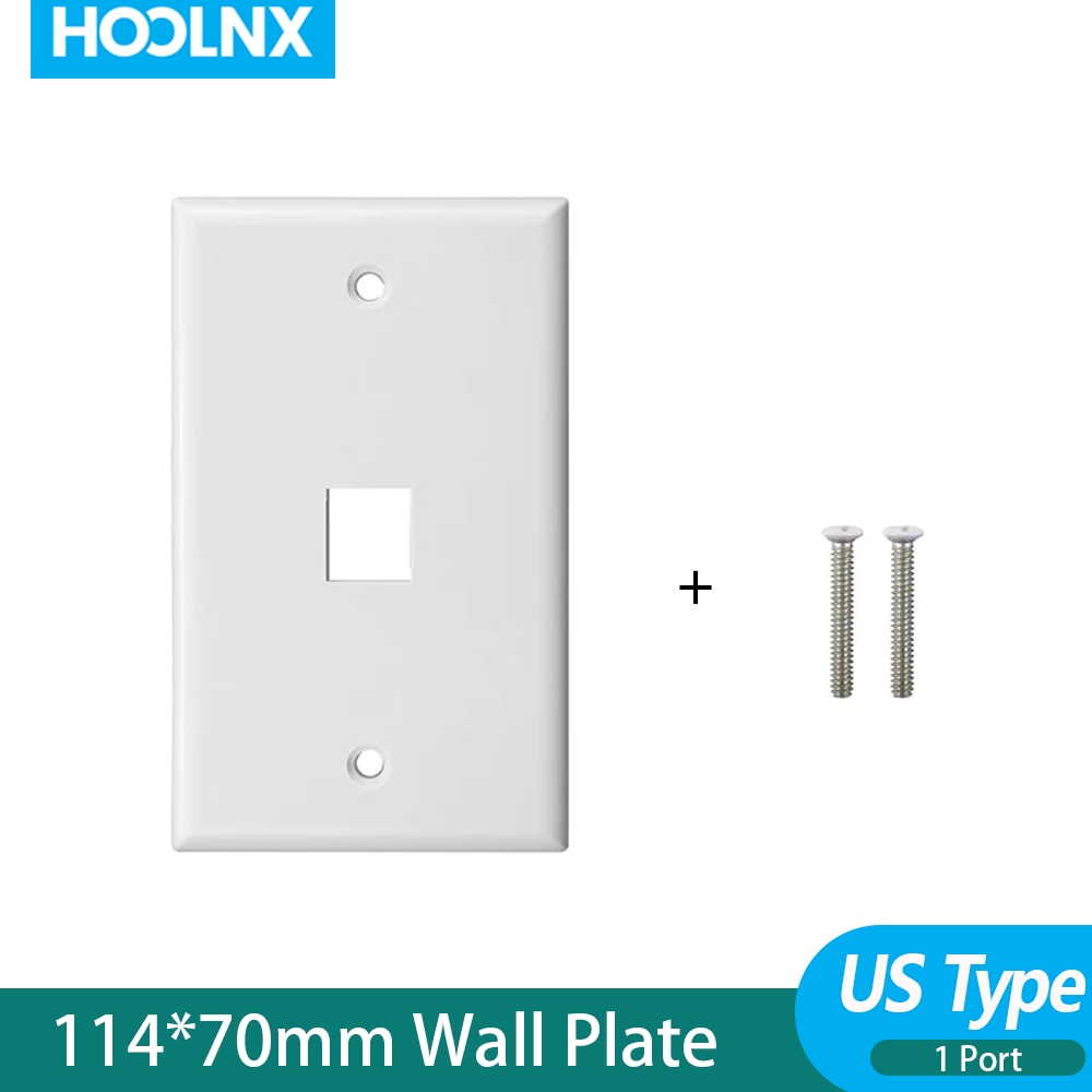 HOOLNX Keystone Jack Wall Plate USA Faceplate, Low Profile Ethernet WallPlate Single Gang Faceplate 