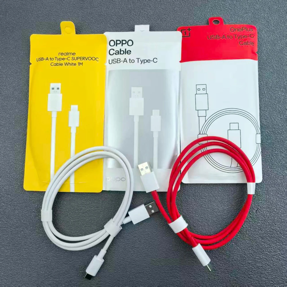 Cáp 12A chính hãng 1M Realme OPPO Oneplus USB A sang USB C 240W 150W Super VOOC Dart Dây dữ liệu sạc
