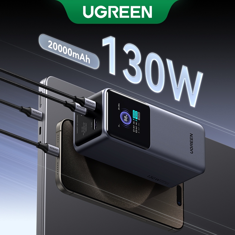 Ugreen 130W 200W 20000mAh 25000mAh Laptop Power Bank Sạc Siêu Nhanh 100W PD3.1 Cho Macbook Air / Pro