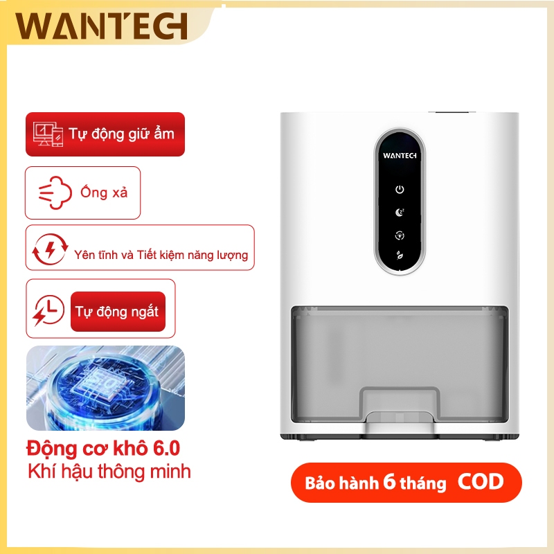 WANTECH Máy hút ẩm, máy hút ẩm phòng Công suất hút ẩm: 750mL/ngày, Bình chứa lớn 2.5L,  H6 Pro