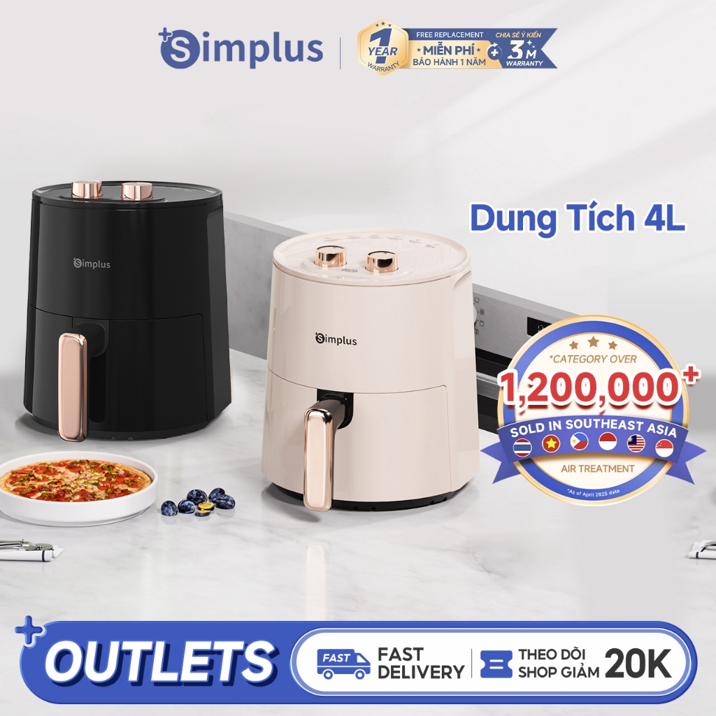 Simplus Nồi Chiên Không Dầu Dung Tích 4L KQZG007 - Bảo Hành 12 Tháng
