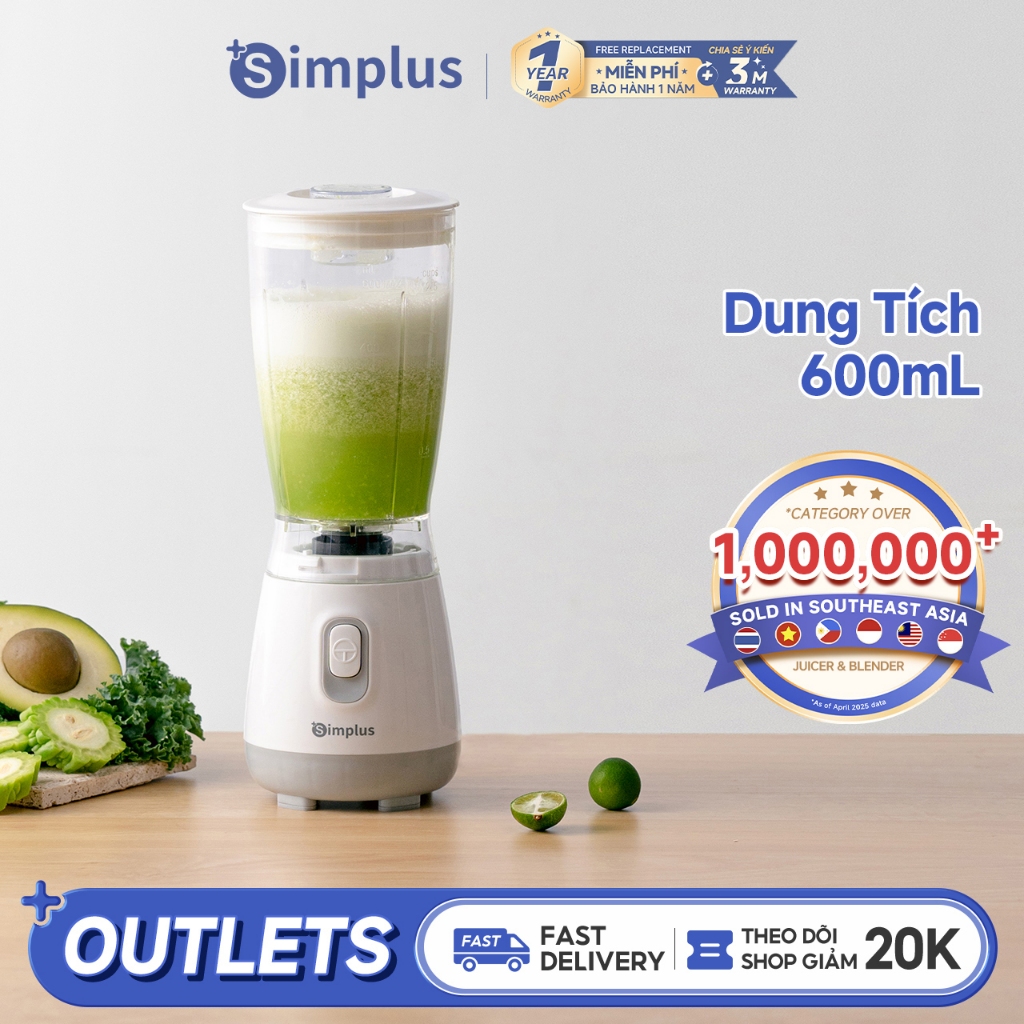 Simplus Máy Xay Sinh Tố Đa Năng Dung Tích 600mL LLJH004- Bảo Hành 12 Tháng