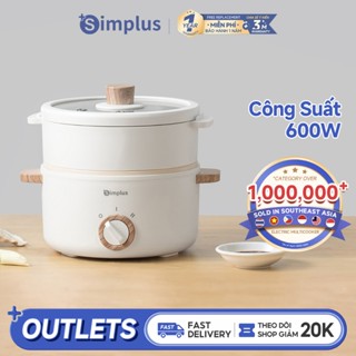 Simplus Nồi Điện Đa Năng Chống Dính 1.5L/3L, 2 Mức Nhiệt, Xửng Hấp DZGH003/010, Bảo Hành 12 Tháng