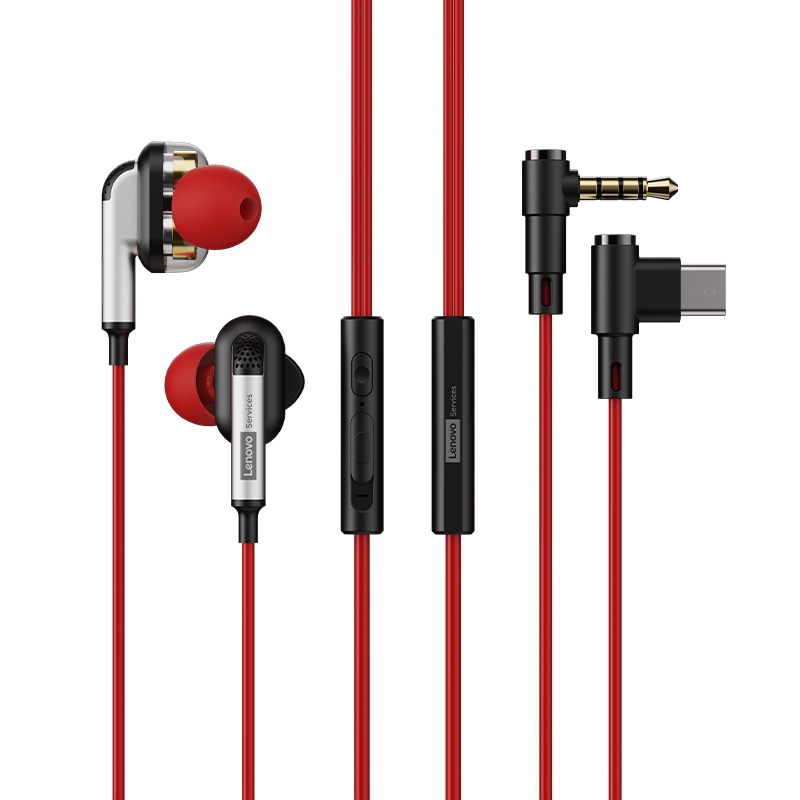 Tai nghe có dây Lenovo YF45 và tai nghe chơi game trong tai có phích cắm 90 độ và âm thanh âm trầm HiFi cộng với micrô HD | BigBuy360 - bigbuy360.vn