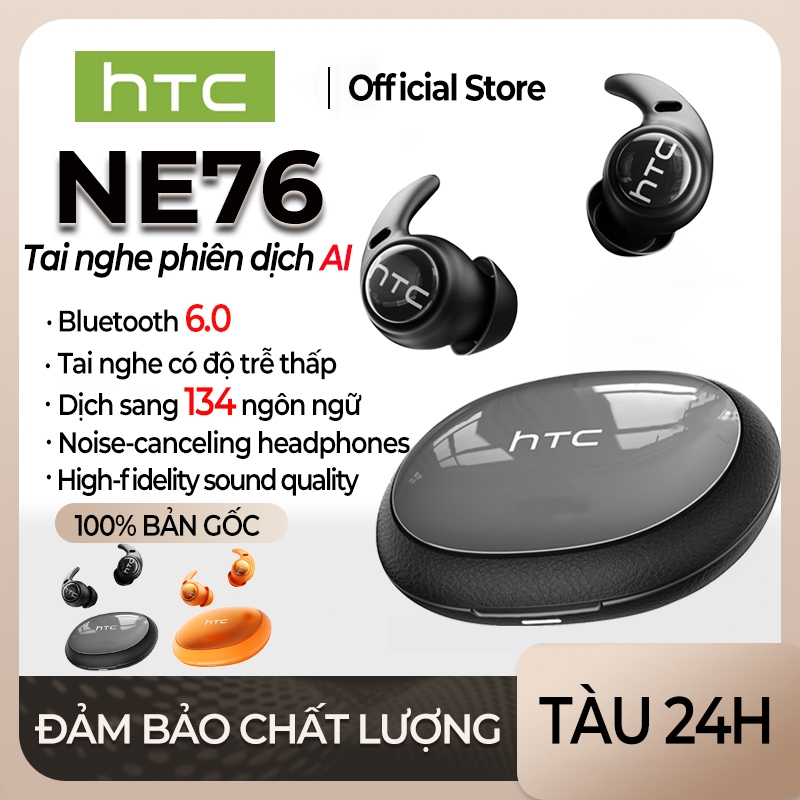 HTC NE76 Tai nghe dịch thuật AI Tai nghe Bluetooth 6.0 Dịch 134 ngôn ngữ Tai nghe hỗ trợ giấc ngủ Dịch thuật thời gian thực Khử tiếng ồn Chất lượng âm thanh HiFi độ nét cao Giảm tiếng ồn khi gọi điện Có micrô | BigBuy360 - bigbuy360.vn