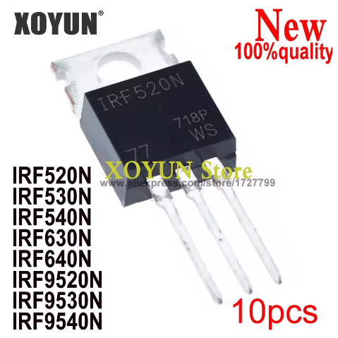 10 Chiếc Mới IRF520N IRF530 IRF540 IRF630 IRF640 IRF9520 IRF9530 IRF9540 IRF530N 540N 630N 640N 9520