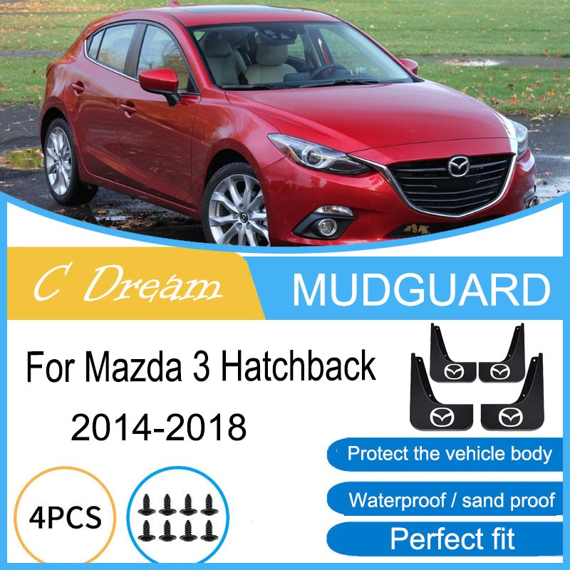 FENDER Chắn Bùn Cho Xe Mazda 3 Hatchback 2014-2018 Bánh Xe Chắn Bùn Phía Trước Phía Sau Bắn Vệ Binh 