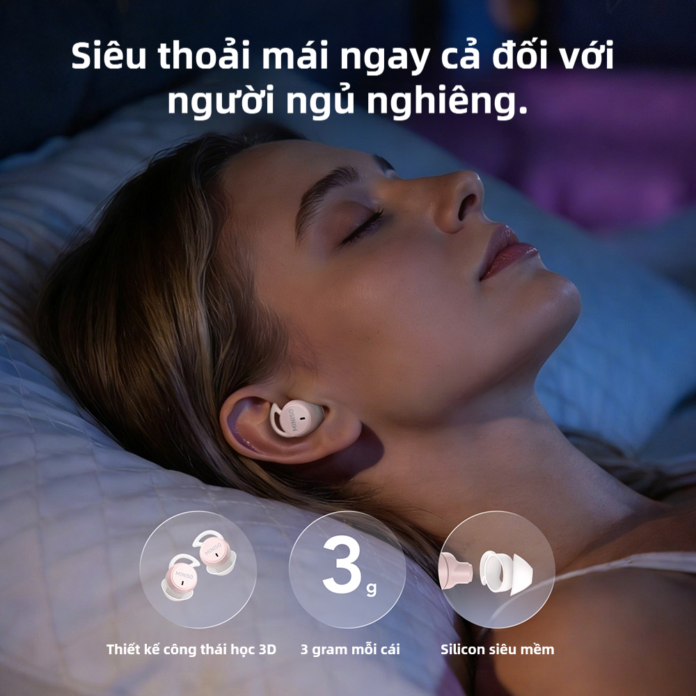 Tai nghe Miniso MS217 Khử tiếng ồn chủ động (ANC) Tai nghe ngủ Tai nghe không dây thực sự (True Wireless) Dịch thuật thông minh AI Chất lượng âm thanh HiFi Tai nghe Bluetooth | BigBuy360 - bigbuy360.vn