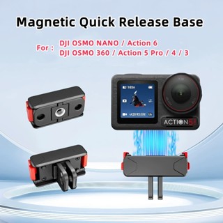 Đế nhả nhanh từ tính cho DJI OSMO Nano / 360 / Action 6 / 5 Pro / 4 / 3, Bộ chuyển đổi gắn vít hai móng & 1 / 4 "Hoạt động với chân máy, Gậy Selfie & Phụ kiện máy ảnh hành động