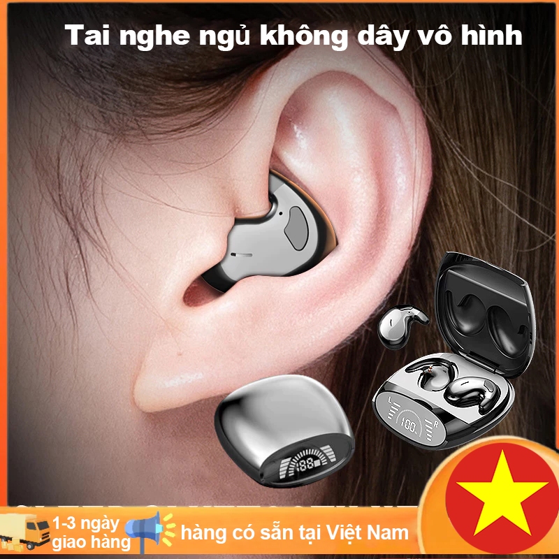 Tai nghe Bluetooth không dâyTWS 5.3 IPX7 Chống nước Khử tiếng ồn Thể thao vô hình Màn hình LED HIFI Tai nghe nhét tai Tai nghe ngủ Không có tai nghe chơi game có micrô
