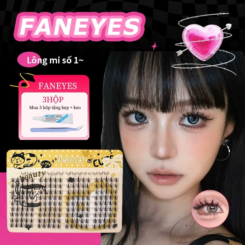 FANEYES Truyện tranh hướng dương Mô phỏng dày Lông mi mi tự nhiên Keo dán sách