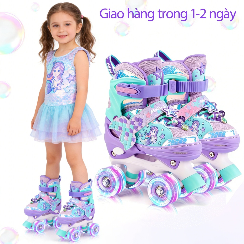 Giày patin trẻ em Giày trượt patin Patin trẻ em giày trượt nàng tiên cá cho bé Giày trượt roll Patin