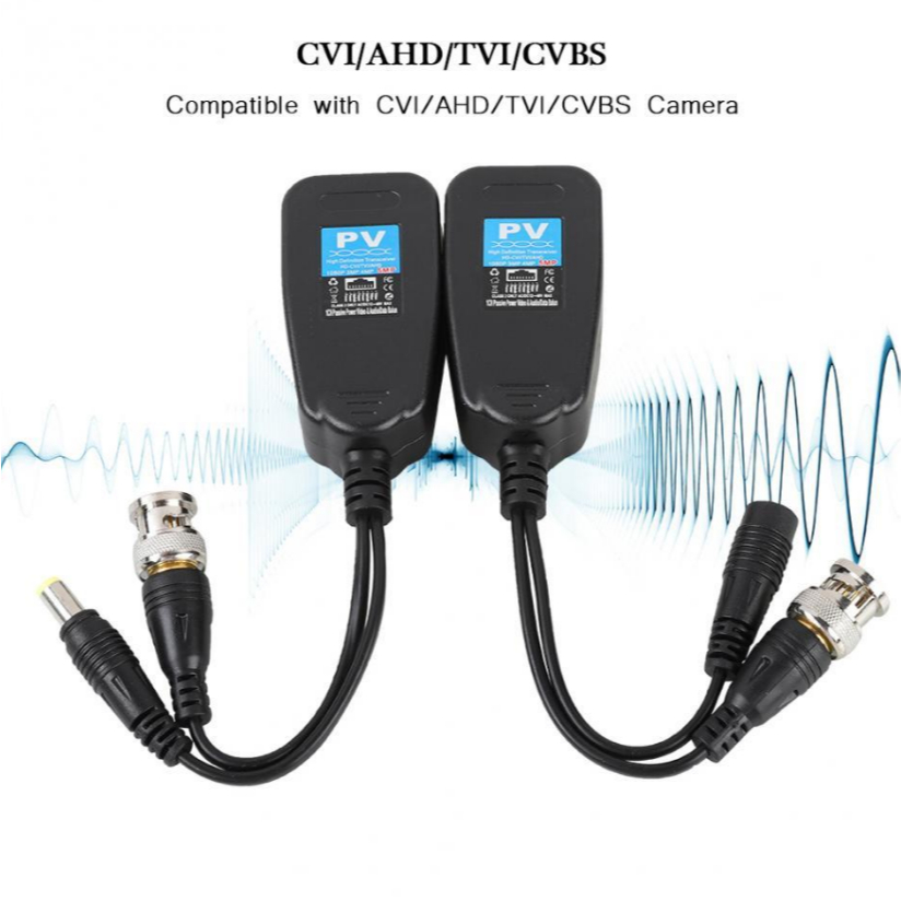 Bộ thu phát video và nguồn video HD 5MP / 8MP HDCVI TVI AHD video thụ động balun